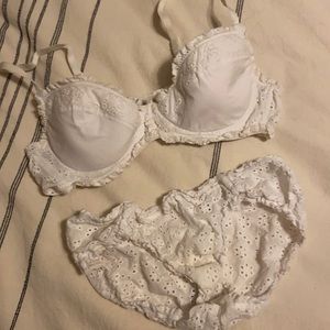 UO eyelet bra and pantie set